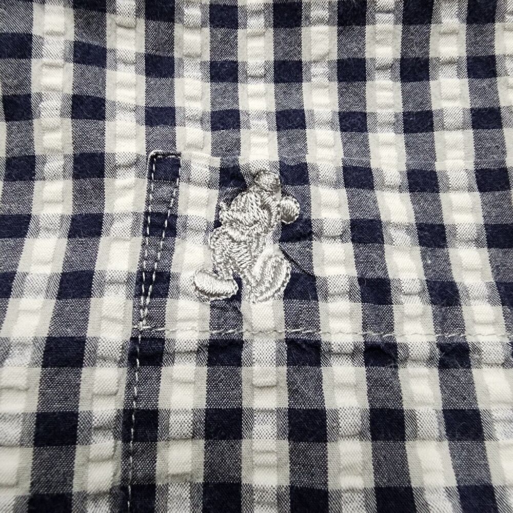 Walt Disney World Men's Mickey Mouse Blue & White Striped Shirt Size L - Picture 7 of 13